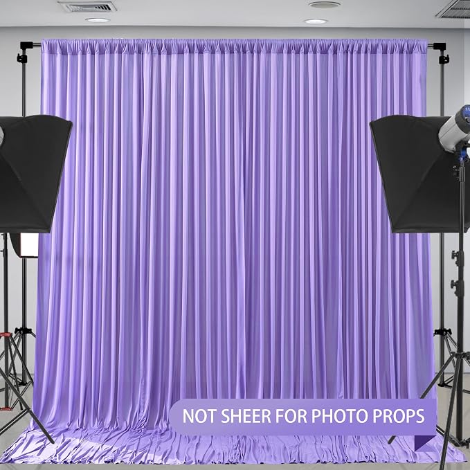 Lavender Backdrop Curtains - 6 Panel Wrinkle-Free Polyester Photography Drapes for Baby Shower & Birthday Party - 24 X 10FT - Image 6