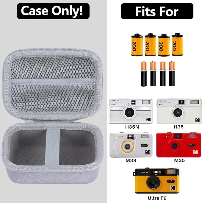 RIYADAone Case for KODAK EKTAR H35/H35N/Ultra F9/M35 Half Frame Film Camera | Hard Shell Shockproof, Portable Camera Storage, Mesh Bag Organizer, Lightweight Travel - Image 3