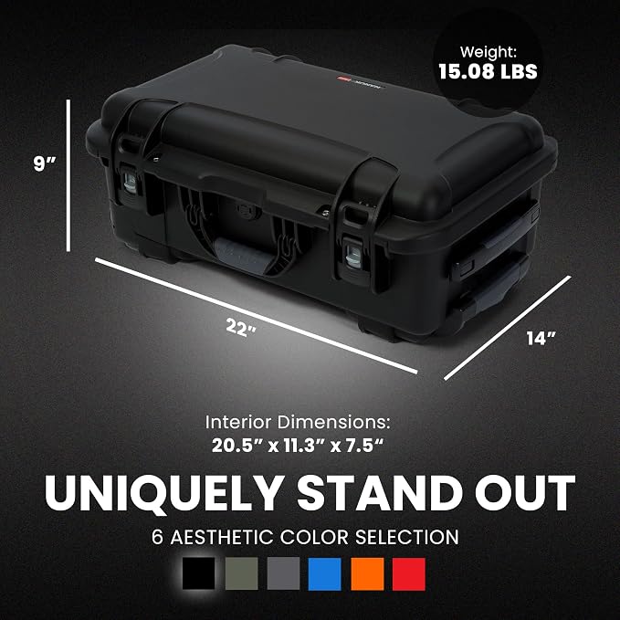 NANUK 935 Hard Case with Cubed Foam and Lid Organizer for Camera & Lenses – Waterproof Protective Equipment Case with Wheels, 22” x 14” x 9” – Dustproof, Carry-On Approved for Most Airlines – Black | 22' x 14' x 9' - Dustproof, Lenses - Waterproof Prot... - Image 6