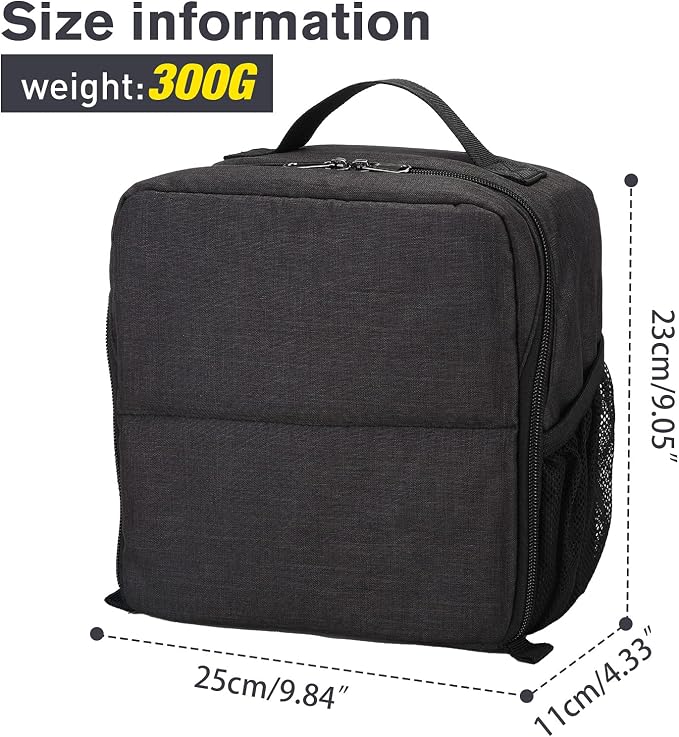 BAIGIO Camera Insert Bag Inner Case High-Capacity Shockproof and Water-resistant DSLR SLR Camera Inner Bag Foldable Protective Bag Inner Camera Organizer with Handle (Black 2) - Image 3