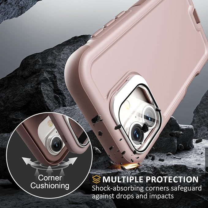 Follaroma Magnetic for iPhone 17 Case with Camera Cover Stand, Light Brown | Built-in Glass Camera Cover Stand,Compatible with MagSafe,Heavy Duty Shockproof Protective,Military-Grade Anti-DropDual Case - Image 5