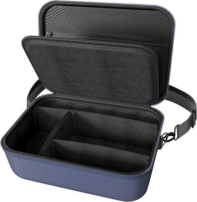 ProCase Hard Shell Camera Case for Canon Rebel T7 -Navy | Soft Padded Bag with 1 Shoulder Strap and 3 Adjustable Dividers for Digital Camera EOS R100/R50/DSLR/SLR/Nikon/Sony by ProCase