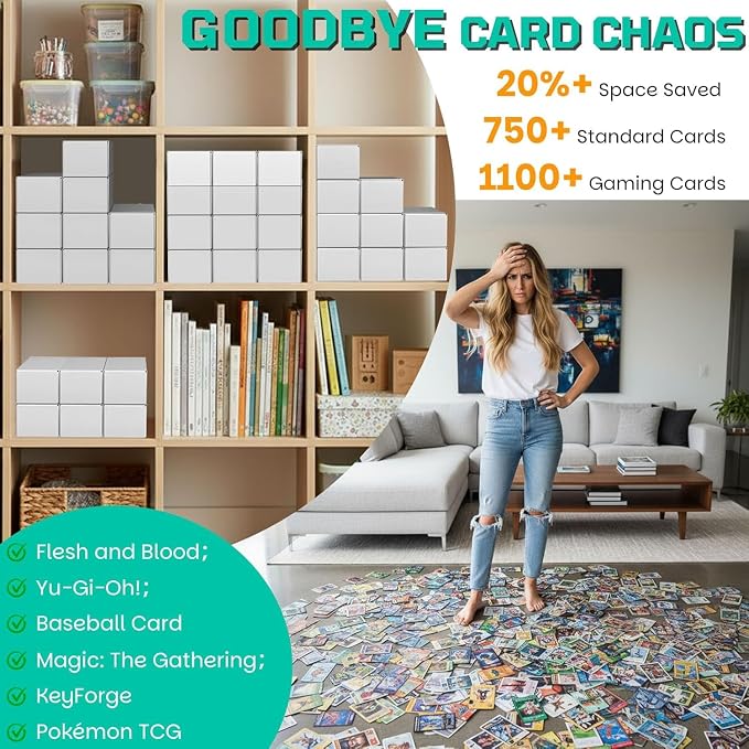 Card Box for Trading Cards,14 Inch Laminated Card Storage Box with Dividers | Card Dividers, 14 Inch, 3 Count, For Standard Card, Efficient Organization, Stackable - Image 2