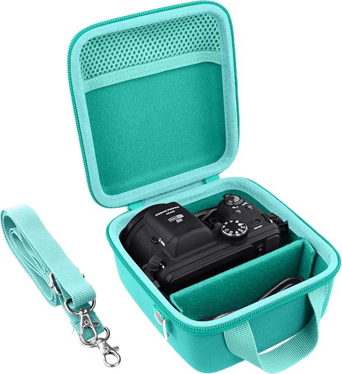 Case for KODAK PIXPRO AZ653/AZ401/AZ405/AZ425/AZ528 Digital Camera | Protective Storage Box, Portable Carrying Box, Smooth Zipper, Travel-ready, Shoulder Strap Covenient to Carry, Mint Green - Image 2