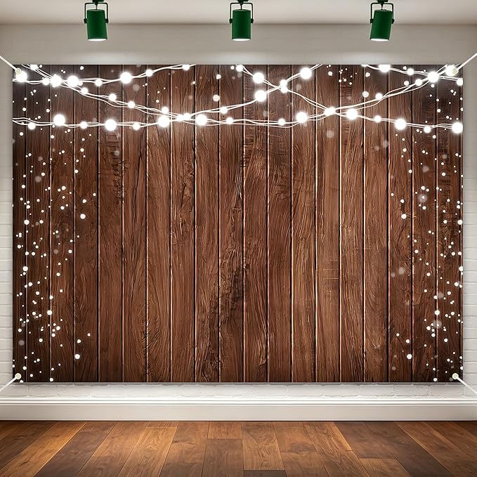 7x5ft Rustic Wood Backdrop Vintage Brown Wooden Plank Background | Non-Reflective Vinyl Photo Booth Backdrop for Western Birthday Party, Cake Smash, Baby Shower by Dormirpilow