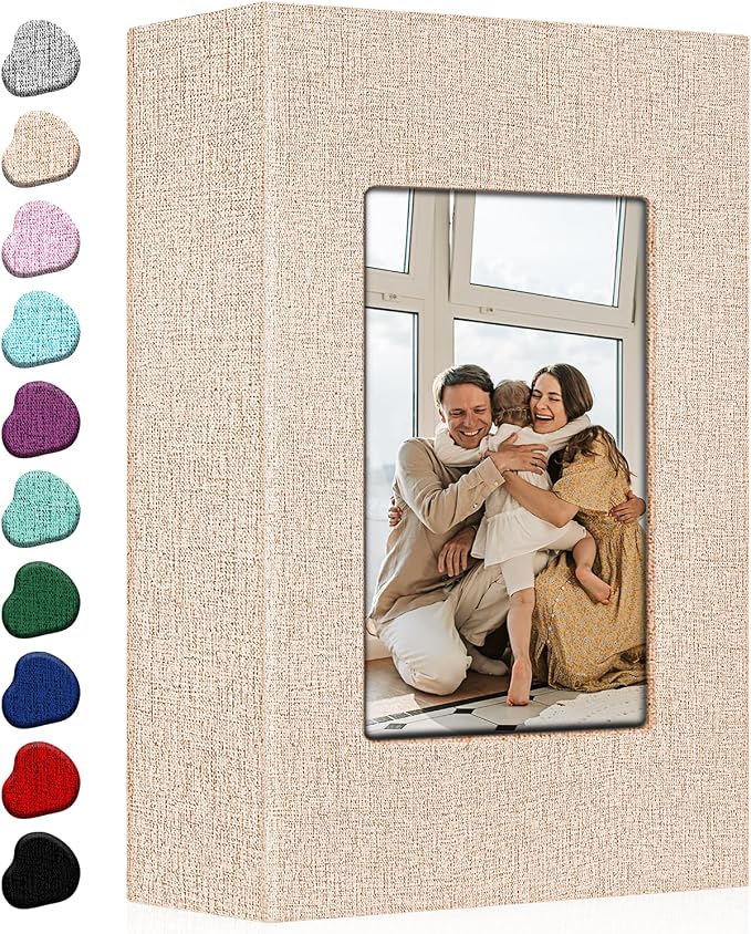 Ejblfe Photo Album 4x6,Linen Cover Slide-in Photo Album Book Can Holds 300 4x6 Photos with 50 Black Sheets for Family,Wedding,Baby and Holiday Pictures (Beige) - Image 6