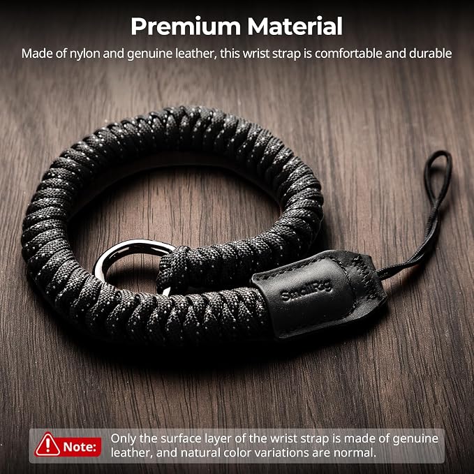 SMALLRIG Camera Wrist Strap, Universal Braided Camera Hand Strap | Adjustable Safety Strap Compatible for DSLR or Mirrorless Camera(Black) - Image 2