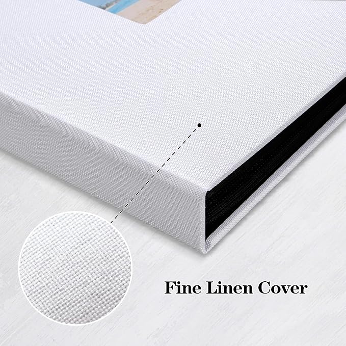 Mublalbum 2 Pack Small Photo Album 4x6, 52 Pockets, Linen Cover,White | Linen Cover with Display Window, 52 Vertical Pockets, Portable Mini Picture Book for Artwork Postcards, Picture Storage - Image 6