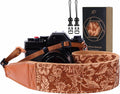 Padwa Lifestyle Cork Camera Strap - 2" Top Layer Cowhide Head Camera Straps for Photographers,Natural Log Crackle Art Print Style,Soft Chamois Velvet Padded Strap Quick Release fits All Cameras by PadwaLifestyleCameraStrap