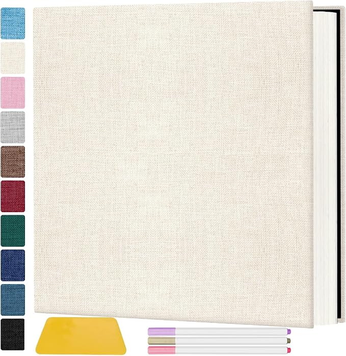 Zesthouse Large 18In Photo Album Self Adhesive 60 Pages, Scrapbook Albums with Sticky Page Holds 10x12 & 8x10 & 5X7 & 4x6 Pictures, DIY Photo Book Ideal Gift for Family Wedding Baby by Zesthouse