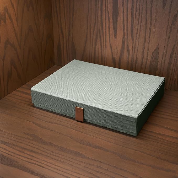 ZICOTO Decorative Photo Storage Boxes with Lids - Set of 2 Linen Organizers | Beautiful Boxes Safely Store Your Pictures, Documents, Scrapbooking Supplies, Keepsakes and Other Memories in Style - Image 8