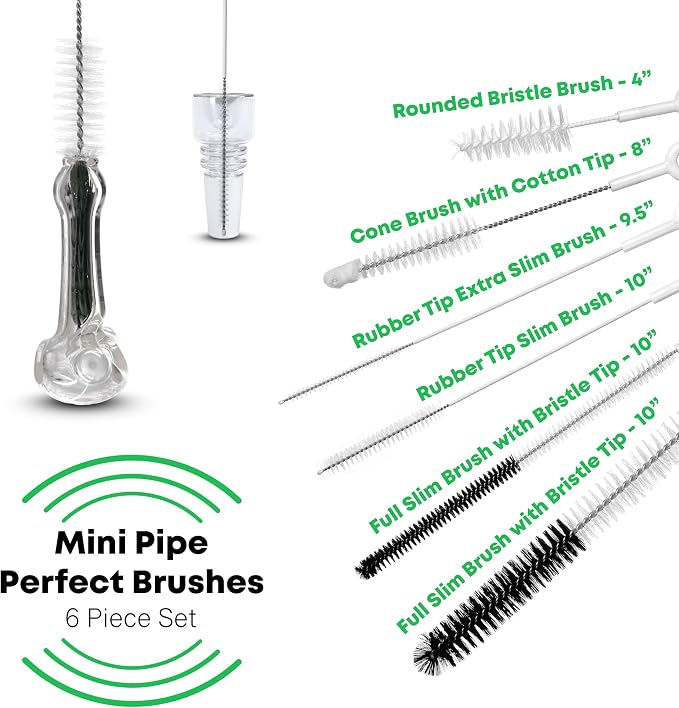 Pipe Perfect Mini Brush Set – 7-Piece Precision Cleaning Kit for Small & Hard-to-Reach Areas | Micro Detail Brushes for Glass, Metal & Silicone | Scratch-Safe, Durable & Reusable (Mini Pack) - Image 6