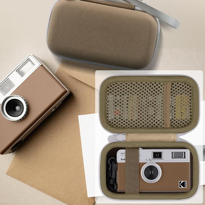 Camera Case for KODAK EKTAR H35/H35N/Snapic A1 Frame Film Camera | Protective Storage Box, Portable Carrying Box, Hard Protective Is Specifically Designed, Mesh Pocket, Brown Case - Image 8