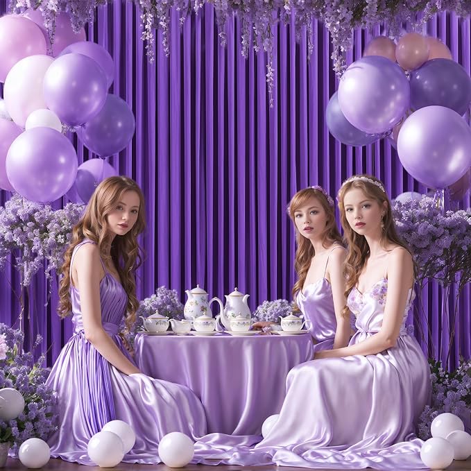 10x12 Purple Backdrop Curtains for Wedding Party Wrinkle Free Backdrops Curtain Drapes Fabric Decorations Photo Back Drop Cloth for Baby Shower Photography Stage Reception 5ft x 12ft,2 Panels - Image 9