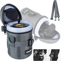 FOMITO Camera Lens Case Pouch Bag for Canon EF-S 17-55mm/17-85mm,EF 35mm f2, Nikon AF-S 18-200mm/18-105mm/18-300mm, Fujifilm XF 56mm f1.2 R & More Lens Below 3.94" x 6.1"(D x L) - Grey M size by FOMITO
