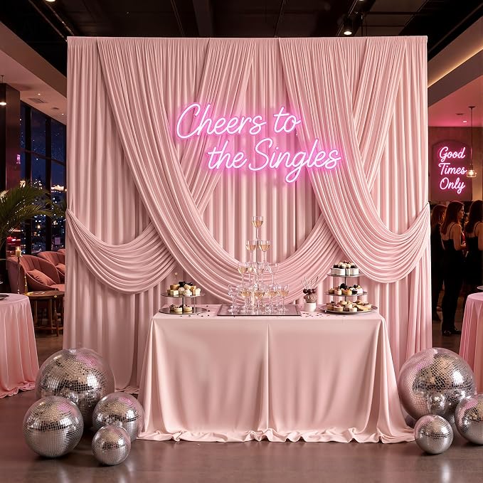 20x10ft Wrinkle Free Dusty Pink Backdrop Curtains for Parties, 4 Panels 5x10ft Silky Polyester Photo Backdrop Drapes Back Drop Cloth Drapery for Wedding Birthday Photography Background - Image 7