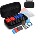 EVA PU CFexpress Type B Card Case with 32 PCS Individual Plastic Memory Card Holder for 12 XQD/CFexpress Type-B Cards & 20 SD SDXC SDHC Cards,Water-Resistant Anti-Shock CFexpress SD Card Case Storage by Kiorafoto