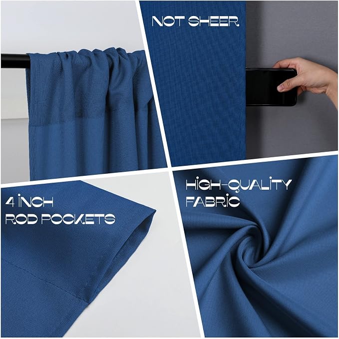 Joydeco Bluey Birthday Decorations Backdrop Curtain for Parties, Wrinkle Free Blue Curtains Photo Backdrop for Wedding Decor, Graduation Baby Shower Party Photography(5ft x 7ft, 2 Panels) - Image 6