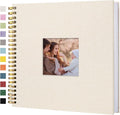 12"x12" Scrapbook Photo Album Linen Cover 40 Sheets 80 Pages White Paper | Beige Hardcover Kraft White Pages Memory Book, for Travel Wedding Guest Book Christmas Baby Shower Fits 4x6 & Instant Photos by Hiwhy