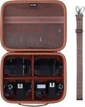 Medium Camera Case Bag for Canon/Sony/Nikon Camera and Multiple Lens Brown | Hard Travel Carrying Case Bag for Canon/Sony/Nikon DSLR SLR Mirrorless Camera and Multiple Lens with 3 Dividers by LTGEM