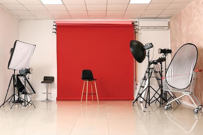 Denny Mfg Seamless Paper Backdrop for Photoshoot, Red, 53 in x 36 ft | Backdrop Roll, Matte Finish for Portraits, Product Photos and Video Shoots, Includes Free Roll Gaffer Tape (2 in x 13 ft) - Image 8