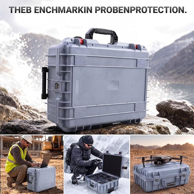 Relaxweex Rolling Camera Hard Case with 24 Padded Dividers & Wheels | Impact-resistant, Protective, Waterproof, Hard Shell Travel Case for Cameras, Lenses & Accessories, 26 x 20 x 10 Inch, Gray - Image 6
