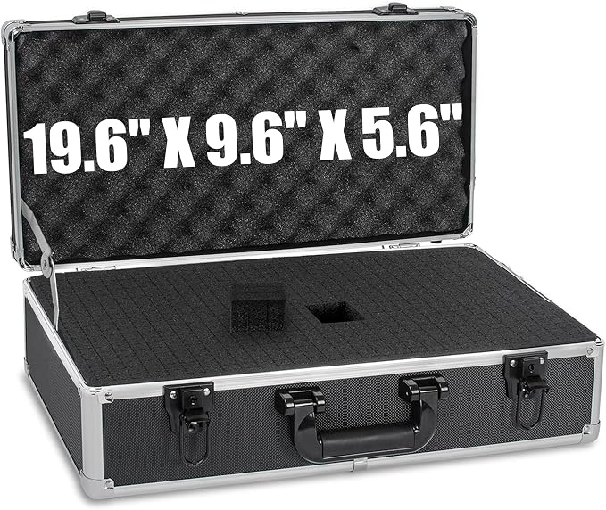 20 Inch Hard Carrying Case | Ideal for Wireless Mic System Storage & Camera Gear Transportation, Aluminum Alloy Sturdy Build, Customizable Pre-Diced Foam by ITHWIU