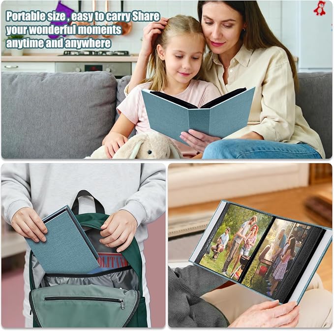 Photo Album 4x6 100 Pockets for Wedding Gifts,Linen Hardcover Picture Albums for Family Anniversary Baby Vacation Pictures - Image 7