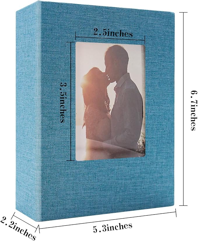 Vienrose 4x6 Photo Album,100 Pockets,Linen Cover with Window,Sky Blue | Cover Window, Acid Free Pages, Linen Hardcover, Baby Wedding Family Photos - Image 6