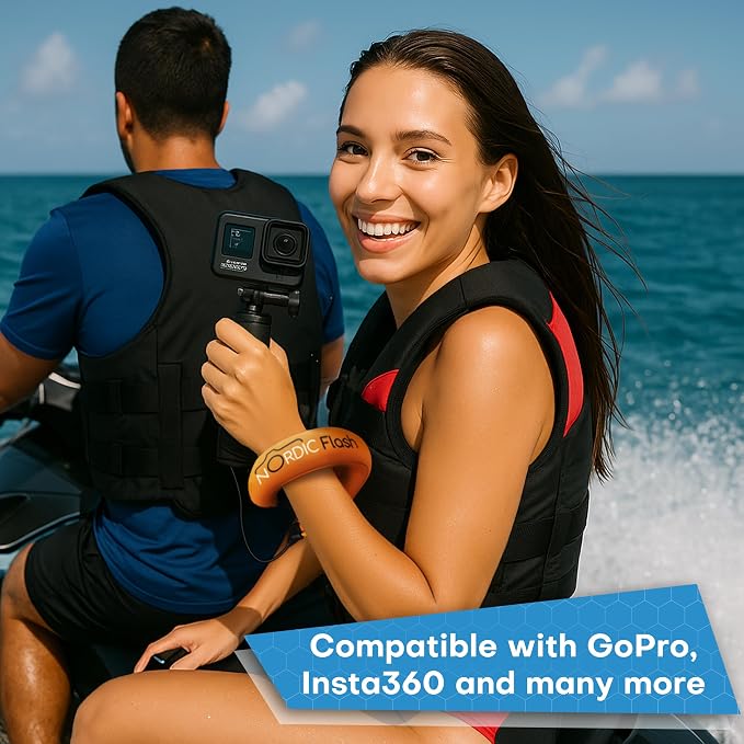 Nordic Flash Waterproof Phone & Camera Float Wrist Strap for Underwater | Waterproof Float Strap Compatible with GoPro Hero 13, Insta360 X4, DJI Action 5 Pro, iPhone, OM System TG-7 & Kodak WPZ2 - Image 4