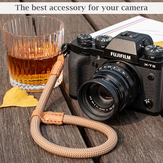 VOVMOEYA Rope Camera Wrist Strap for Sony Fujifilm Nikon Canon DSLR - Hand Strap - Khaki - Image 4