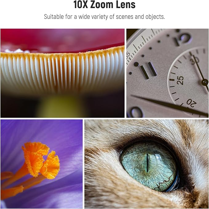 NEEWER 10X Macro Lens with 17mm Thread Clip and Detachable Diffuser Hood, Also for 17mm Threaded Phone Cage/Case/Clamp/Backplate, LS-28 PRO - Image 8