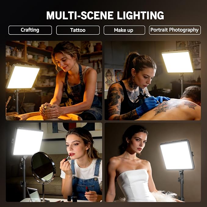 1-Pack Photography Lighting Kit, NiceVeedi 25W LED Video Light Kit, 2900-7000K Dimmable Studio Light with Tripod Stand, 73" Stream Light for Video Recording - Image 6