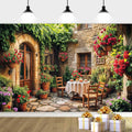 8X6ft Italian Theme Backdrop Italy Town Street Backdrop for Photography, Europe Village Town Landscape Photography Background Garden Tea Party Barnner Photo Studio Props, Color-5 by DRGILAU
