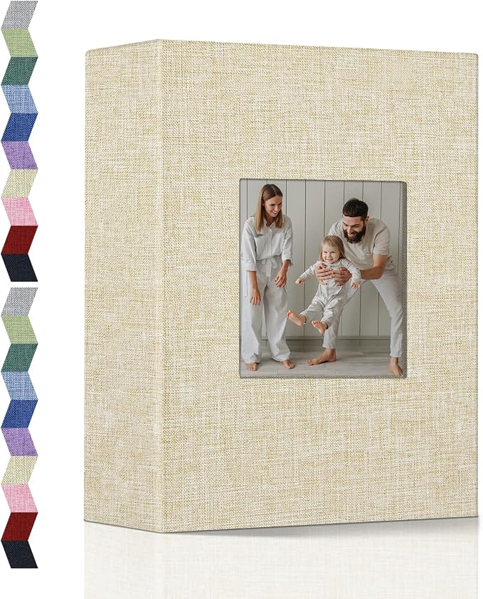 popotop Photo Album 4x6-100 Photos Photo Books with 100 Vertical Pockets,Linen Cover Albums for Family Wedding Anniversary Baby Vacation Pictures by Popotop