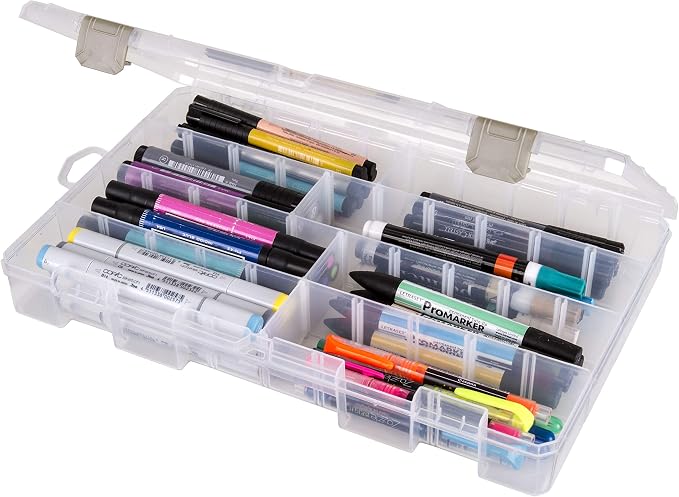 ArtBin Large Solutions Box Clear Art & Craft Organizer with Dividers - Plastic Storage Case for Convenient and Versatile Storage - Ideal for Various Craft Supplies | 20 Removable Dividers, 14.125 x 9 x 2 Inches, Secure Latches, Stackable, Clear Durable... - Image 5
