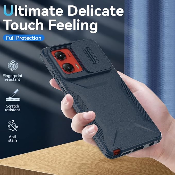 for Motorola G Stylus 5G 2024 Case with 1 HD Screen Protector & Slide Camera Cover [Military-Grade] Phone Case Heavy Duty Rugged Shockproof Protective Cover for Moto G Stylus 5G 2024(Blue) - Image 6