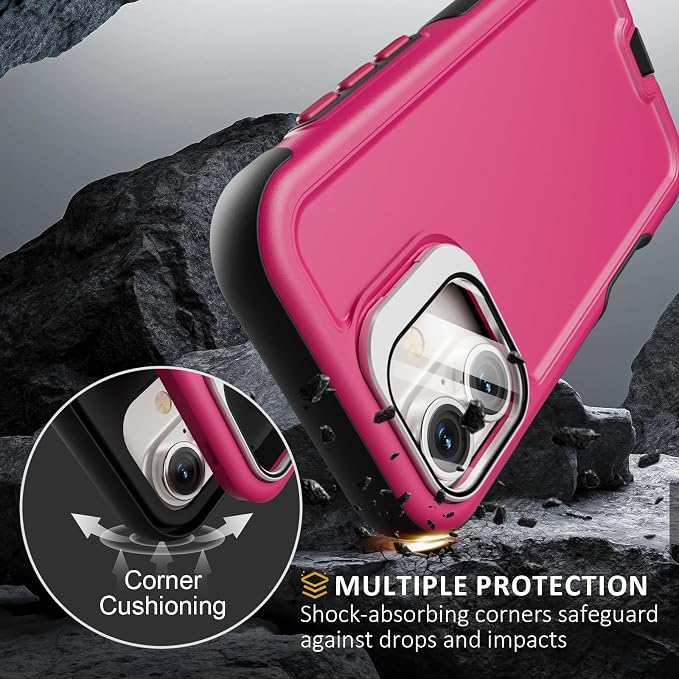Follaroma Magnetic for iPhone 17 Case with Camera Cover Stand,Hot Pink,6.3" | Built-in Glass Camera Cover Stand,Compatible with MagSafe,Heavy Duty Shockproof Protective,Military-Grade Anti-DropDual Case - Image 5