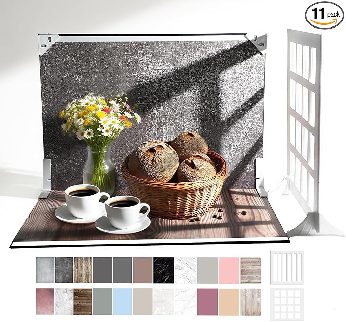 Compact Product Photography Backdrop Kit, 16.5x11.7in 22 Patterns | Matte Low-Glare Backgrounds, 2 Shadow Boards, 10s Setup and 3s Changes for Small Product Photos by Sellers and Creators by Unknown