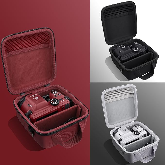 Case for KODAK PIXPRO AZ653/AZ401/AZ405/AZ425/AZ528 Digital Camera | Protective Storage Box, Portable Carrying Box, Smooth Zipper, Travel-ready, Shoulder Strap Covenient to Carry, Red Case - Image 9