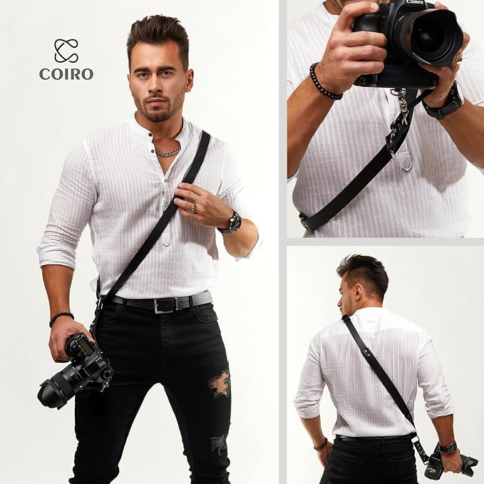 Leather Camera Strap Crossbody for DSLR, Mirrorless – Secure Dual Mount, Quick Release for Professional Photography - Image 7