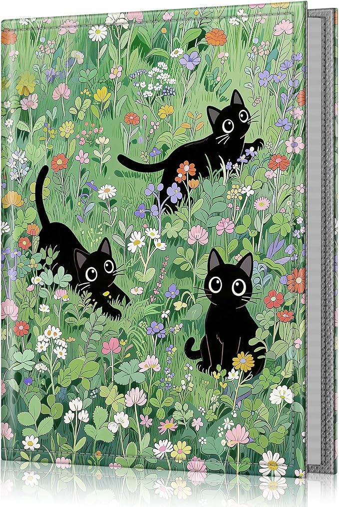 Fintie Photo Album 4x6 Photos - 52 Pockets Small Wallet Albums For Family | Vegan Leather Cover, 4X6 Picture Keepsakes, Family/Wedding/Travel Memory Book, Baby/Kids/Boys/Girls Gift, Black Cats by Fintie