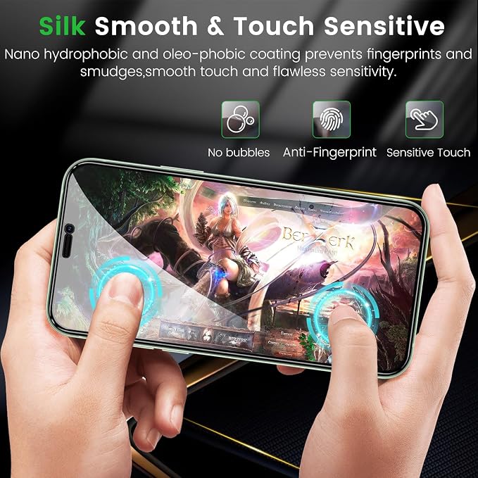 Romkasi 3 Pack Privacy Screen Protector for iPhone 12 6.1 Inch with 3 Pack Camera Lens Protector, Anti Spy Tempered Glass Film, Anti-Scratch, Touch Sensitive, Case Friendly - Image 8