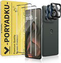 2+2 Pack for Motorola Edge 2025 Screen Protector and Camera Protectors, Fingerprint Support, Case Friendly, Bubble-Free, Anti-Scratch, 9H Hardness Clear Glass Screen Protector for Edge 2025 by JavoYion