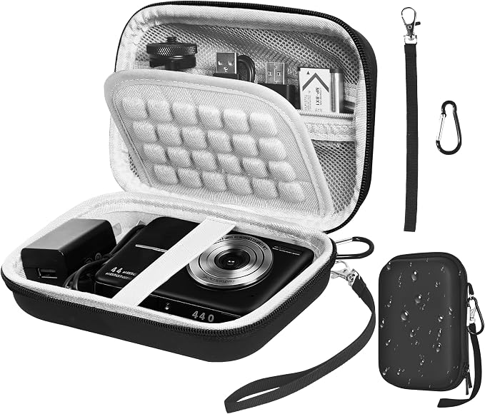 EMART Black Digital Camera Case Small Camera Bag Fit Camera Size<6"x4"x0.9" | Camp Snap Camera Case with Anti-Shock Bubble for KODAK PIXPRO FZ55/CAMKORY/Lecran, Perfect for Travel, Daily Use (Case Only) by EMART