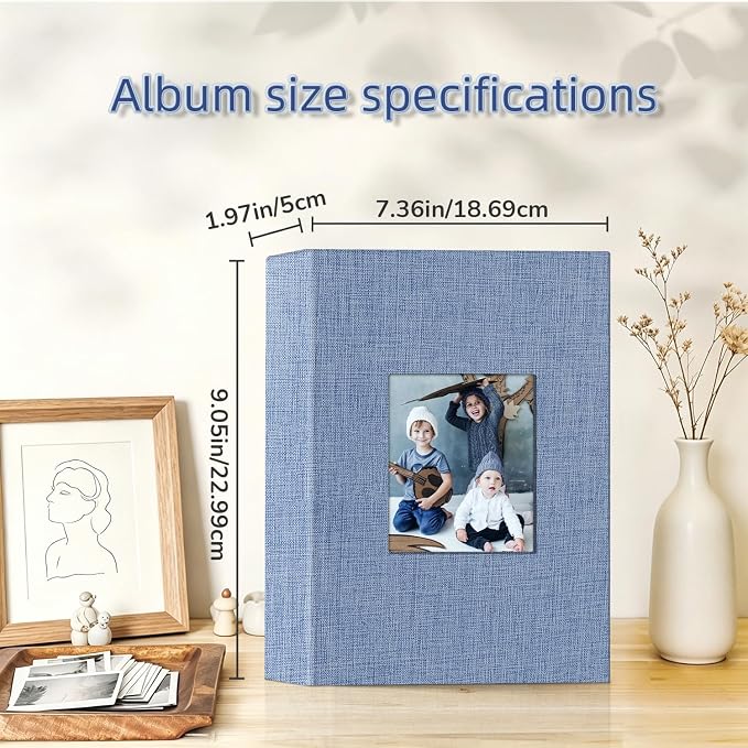 popotop Photo Album 4x6-200 Photos Photo Books with 200 Horizontal Pockets,Linen Cover Albums for Family Wedding Anniversary Baby Vacation Pictures - Image 4