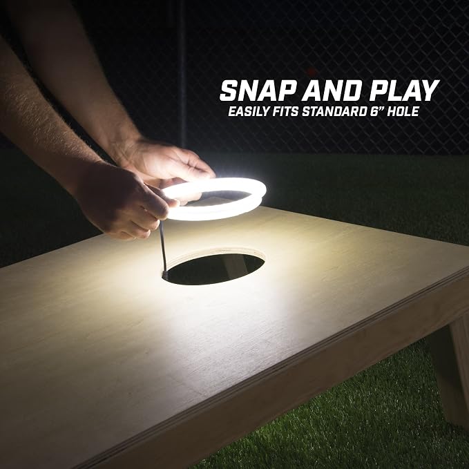 GoSports Cornhole Light Up LED Ring Kit 2pc Set - Red, White or Blue - Compatible with All Cornhole Games - Image 3
