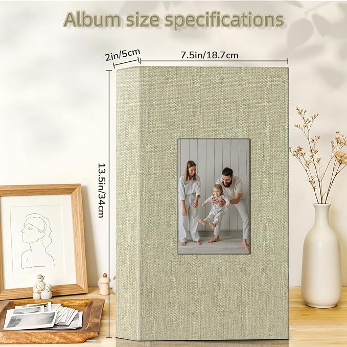 popotop Photo Album 4x6-300 Photos Linen Cover Photo Books with 300 Horizontal Pockets,Slip-in Picture Albums for Family Wedding Anniversary Baby Vacation Pictures - Image 4