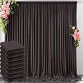 40 ft x 10 ft Wrinkle Free Brown Backdrop Curtain for Parties, Wedding Brown Photo Backdrop Drapes, Fabric 8 Panels 5ft x 10ft for Baby Shower Photoshoot Engagement Birthday Photography Background by Outpain