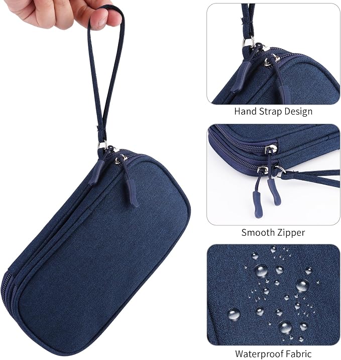 JIAKAI Travel Cable Organizer Electronics Accessories Bag for Charger, Phone, memory card,Travel Gadget Bag-Blue - Image 4